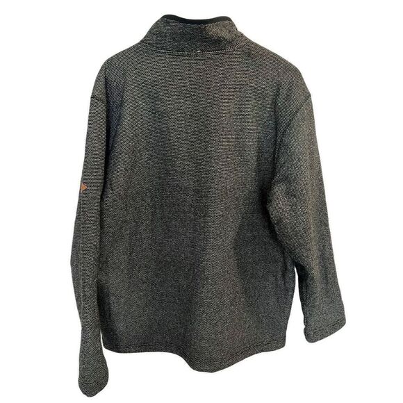 Orvis Men's Gray/Black 3/4 Zip Pullover Fleece Lined Sherpa Sweater Size XL - Picture 2 of 9